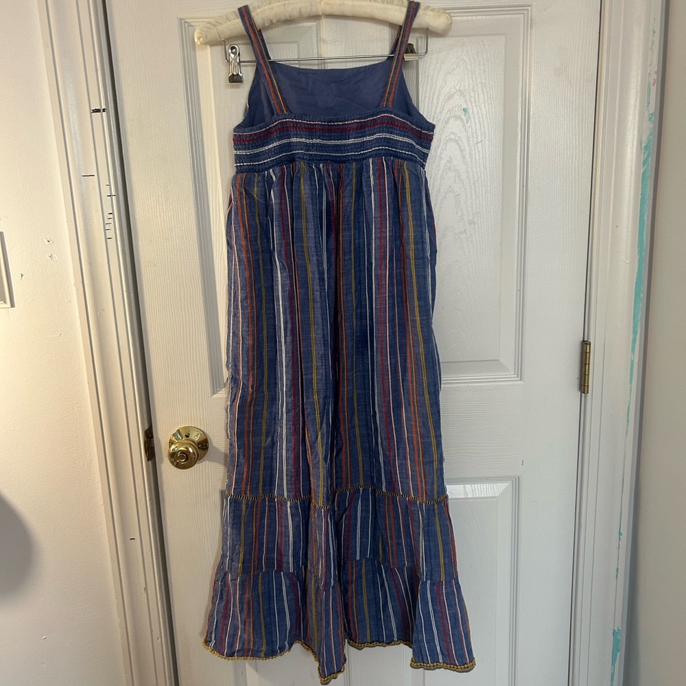 Striped Blue Cotton Maxi Sundress